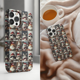 Funda Para iPhone 13 Pro navidades lindos gatos animales de invierno rústic