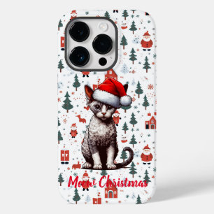 Funda Para iPhone 14 Pro De Case-Mate Navidades Meow Devon Rex Cat, Navidad Santa Kitten
