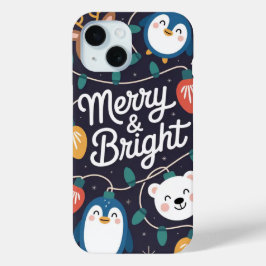 Funda Para iPhone 15 Navidades merry & Bright Luces estuche para iPhone