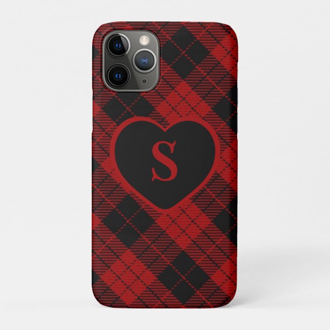 Funda De Case-Mate Para iPhone Navidades Monogramas de control con placa de búfal (Reverso)