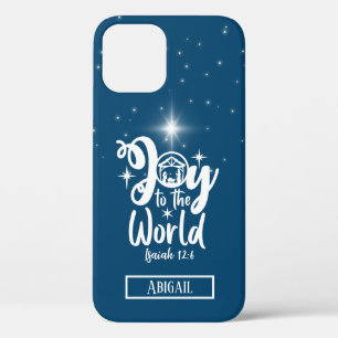 Funda Para iPhone 12 Navidades Natividad Alegría por el mundo azul y bl