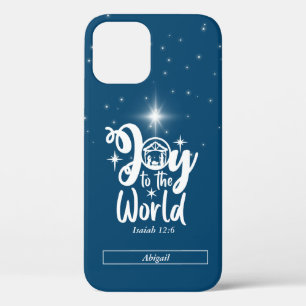 Funda Para iPhone 12 Navidades Natividad Alegría por el mundo azul y bl