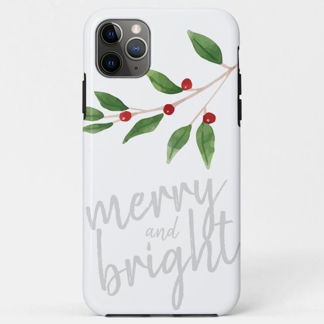 Funda De Case-Mate Para iPhone Navidades navideños brillantes Winterberry (Reverso)