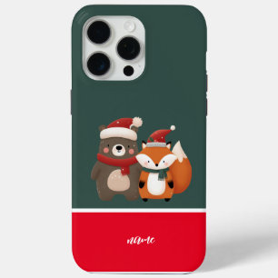 Funda Para iPhone 15 Pro Max Navidades/Oso blanco invernal y Fox