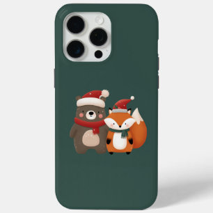 Funda Para iPhone 15 Pro Max Navidades/Oso blanco invernal y Fox