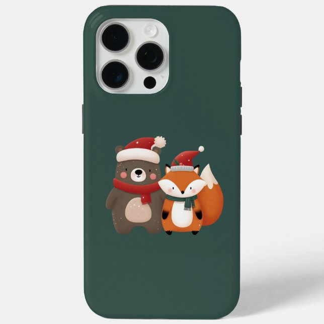 Funda De Case-Mate Para iPhone Navidades/Oso blanco invernal y Fox (Reverso )