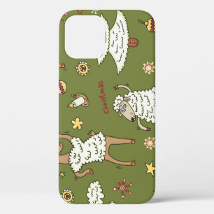 Funda Para iPhone 12 Navidades Oveja: Ilustracion de la Vintage Animal.