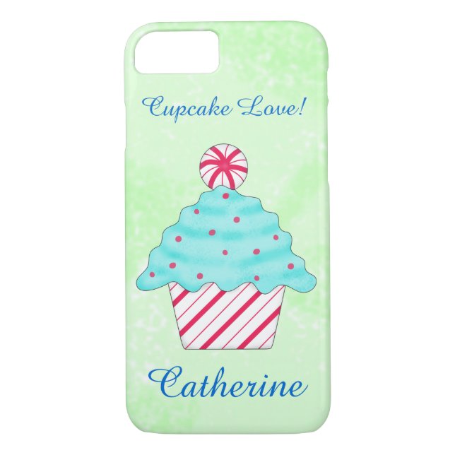 Funda De Case-Mate Para iPhone Navidades Peppermint Cupakes Art Name Personalizad (Reverso)
