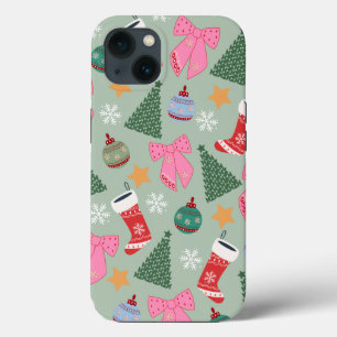 Funda Para iPhone 13 Navidades pequeños Mint Green