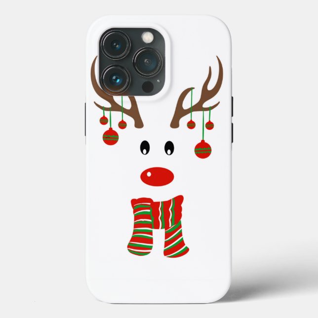 Funda De Case-Mate Para iPhone Navidades Personalizado de renos (Reverso )