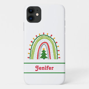 Funda Para iPhone 11 Navidades personalizados verde arcoiris rojo