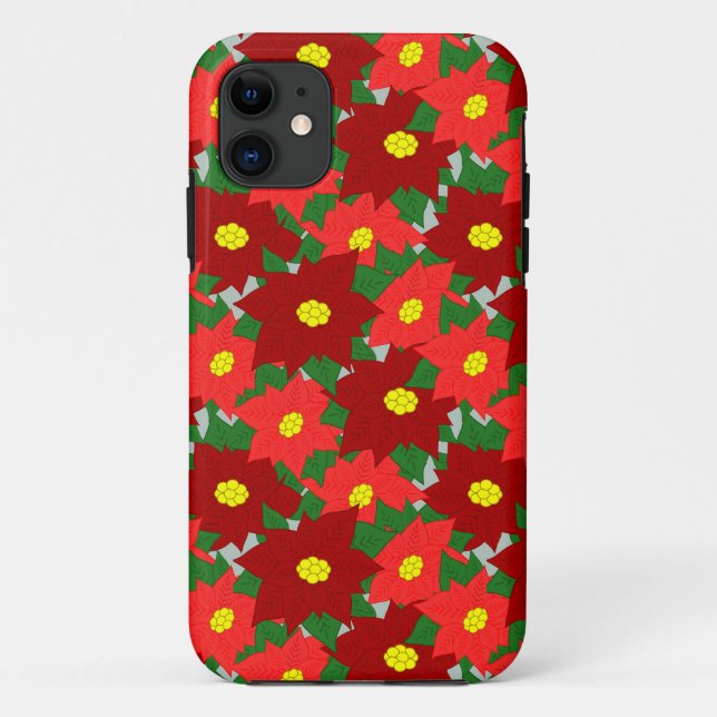 Funda De Case-Mate Para iPhone Navidades Poinsettias (Reverso)
