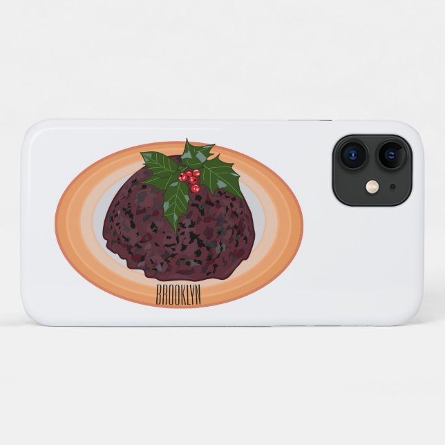 Funda De Case-Mate Para iPhone Navidades pudding personalizado ilustracion (Reverso (horizontal))