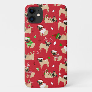 Funda Para iPhone 11 Navidades Pugs Red