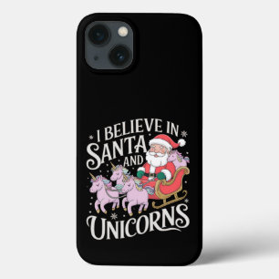 Funda Para iPhone 13 Navidades Que Creo En Santa Y Unicornios