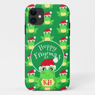 Funda Para iPhone 11 Navidades Rana Patrón Santa Hat Novedad Verde