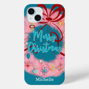 Funda Para iPhone 15 Mini Navidades Retro De La Guerra Rosa