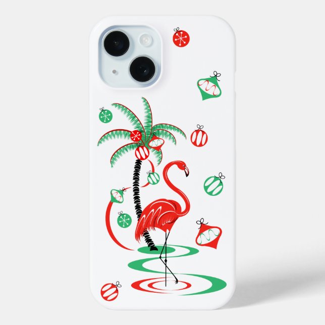 Funda De Case-Mate Para iPhone Navidades rojos Flamingo Baubles estuche para iPho (Reverso )