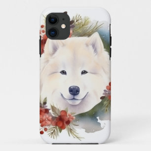 Funda Para iPhone 11 Navidades Samoys Wreath Festive Pup