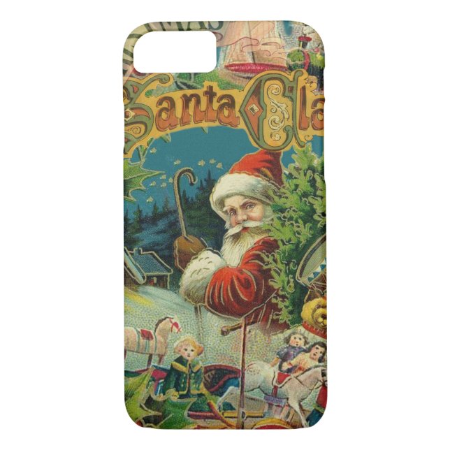 Funda De Case-Mate Para iPhone Navidades Santa Claus Arte Antiguo (Reverso)