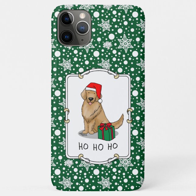Funda De Case-Mate Para iPhone Navidades Santa Claus Golden Retriever Dog Cute (Reverso)