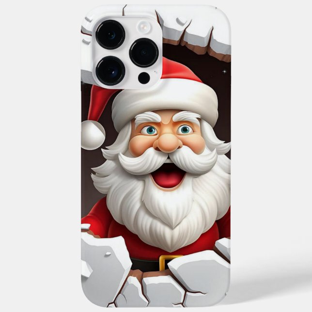 Funda De Case-Mate Para iPhone navidades Santa de 3D (Reverso)