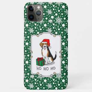 Funda Para iPhone 11 Pro Max Navidades Santa Hat Beagle (triple color 3) Dog Cu