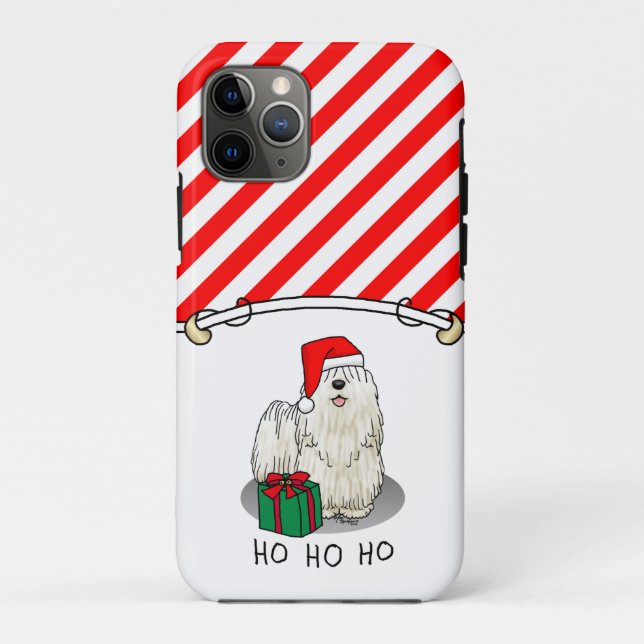 Funda De Case-Mate Para iPhone Navidades Santa Hat Puli Perro (blanco) Cute Graci (Reverso)