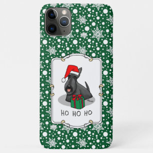 Funda Para iPhone 11 Pro Max Navidades Santa Hat Scottish Terrier (negro)