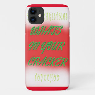 Funda Para iPhone 11 Navidades se divierten en blanco rojo con texto