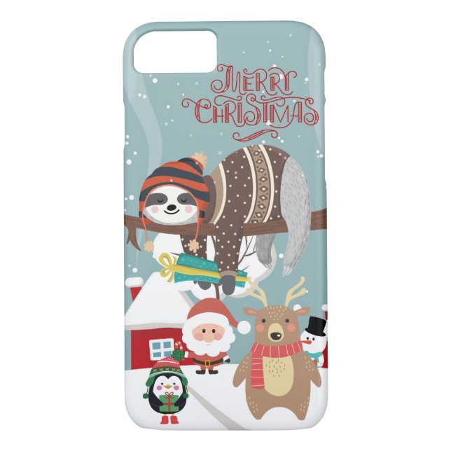 Funda De Case-Mate Para iPhone Navidades Sloth Y Amigos (Reverso)