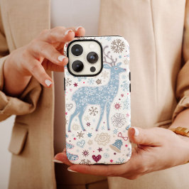 Funda Para iPhone 13 Pro Max Navidades Snow Flake Deer iPhone Estuche Mate