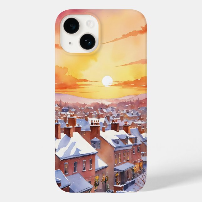 Funda De Case-Mate Para iPhone Navidades Snowden mañana amanecer (Reverso )
