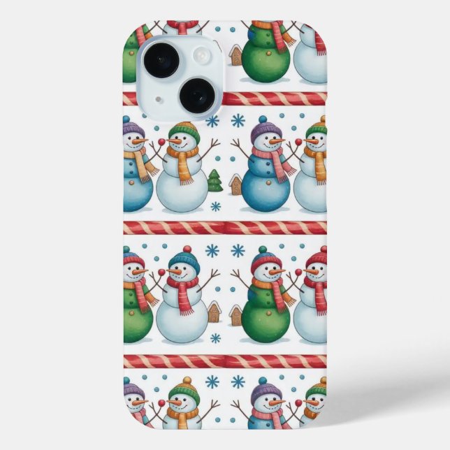 Funda De Case-Mate Para iPhone Navidades Snowman Snowflake Estuche para iPhone /  (Reverso )