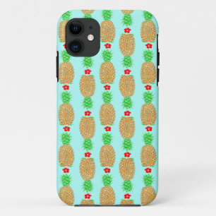 Funda Para iPhone 11 Navidades tropicales piña cálida Navidad en bl cla