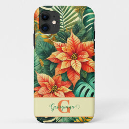 Funda Para iPhone 11 Navidades tropicales vibrantes personalizados Poin