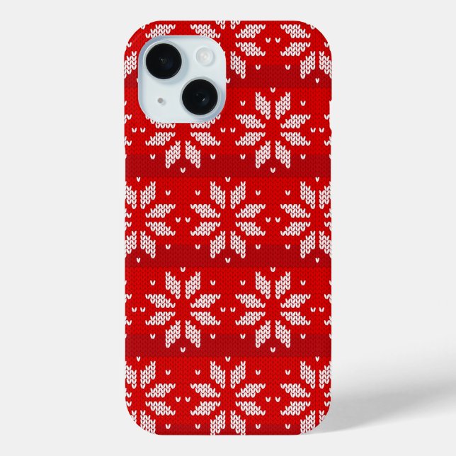 Funda De Case-Mate Para iPhone Navidades Vacaciones en invierno rojas blancas roj (Reverso )