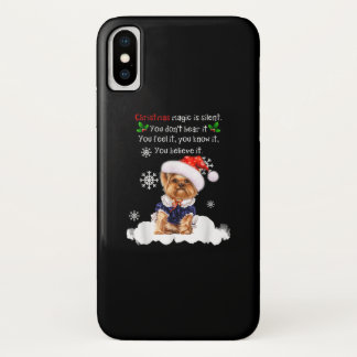 Funda Para iPhone X Navidades Yorkshire Terrier Funny Yorkie Puppy