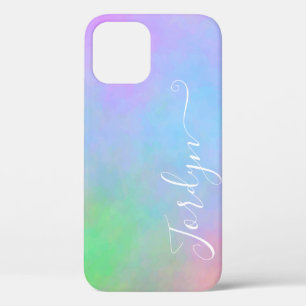 Funda Para iPhone 12 Nébula de color de agua pastel Nombre del degradad