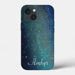 Funda Para iPhone 13 Mini Nebulosa Espacio Galaxia Cielo Nocturno Verde Pers
