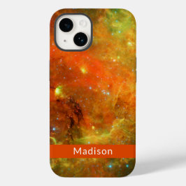 Funda Para iPhone 15 Nebulosa Naranja Norteamérica Verde Tu nombre