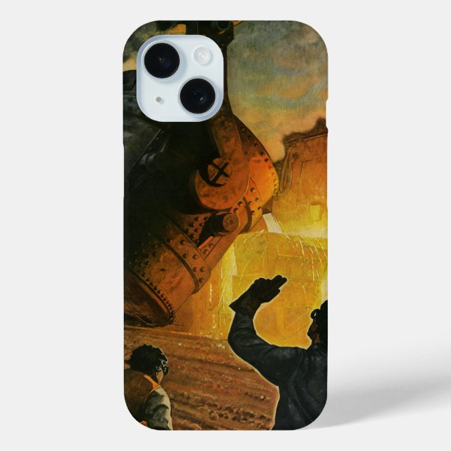 Funda De Case-Mate Para iPhone Negocio Antiguo, Industria de Fabricación de Acero (Reverso )