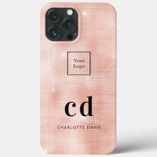 Funda Para iPhone 13 Pro Max Negocio con logotipos de rosas de monogramas de or