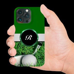 Funda Para iPhone 13 Pro Negocios del Monograma de Golf para Hombres de Gua