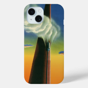 Funda Para iPhone 15 Negocios vintage, fábrica de silbatos de vapor al 