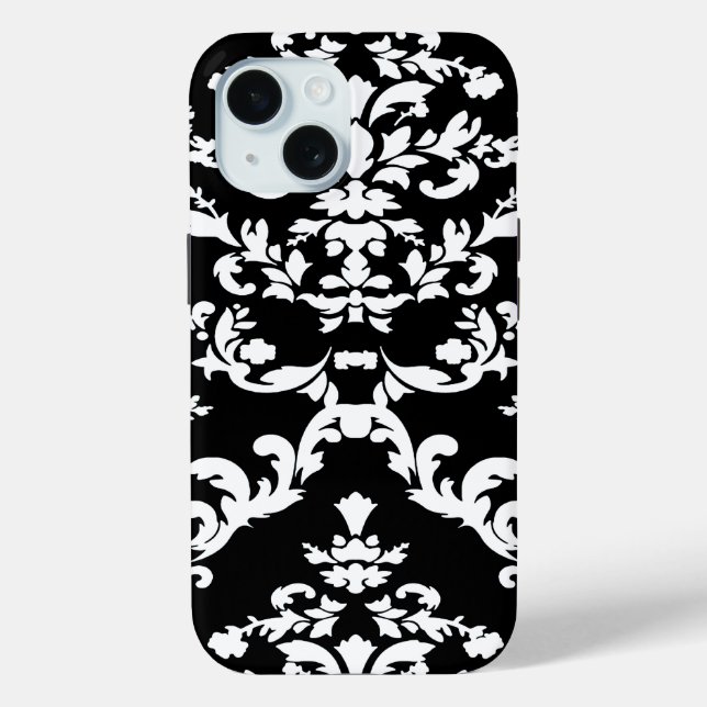 Funda De Case-Mate Para iPhone Negra Damask @ Emporiomoffa (Reverso )