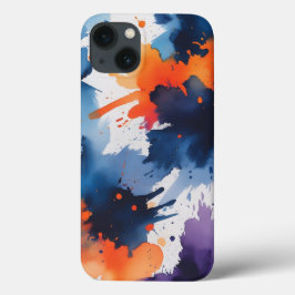 Funda Para iPhone 13 Negrita Abstract Watercolor Splash Estuche para iP