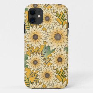 Funda Para iPhone 11 Negrita Floral Amarillo Sunflower Garden