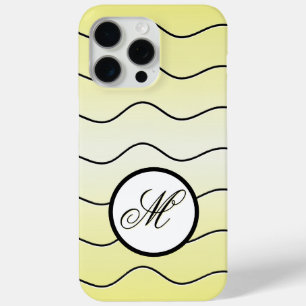 Funda Para iPhone 15 Pro Max Negrita Inicial Personal En Amarillo Mantequilla S
