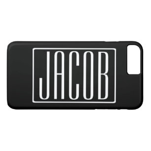 Funda Para iPhone 8 Plus/7 Plus Negrita & Moderna Tu Nombre o Palabra Blanco Sob